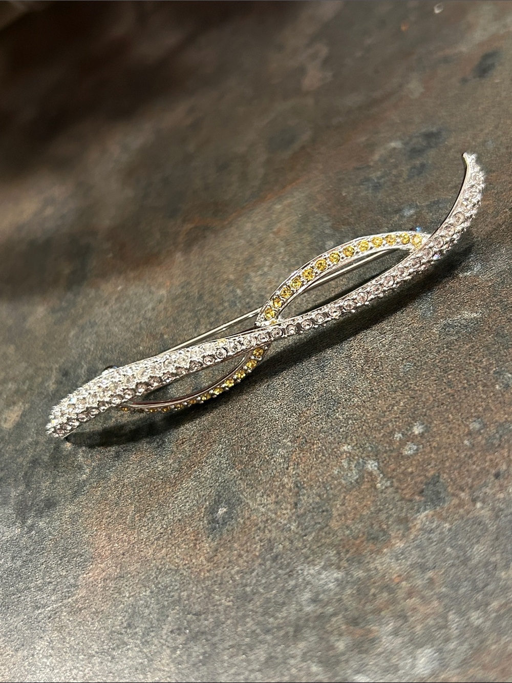Vintage Swarovski Ribbon Brooch